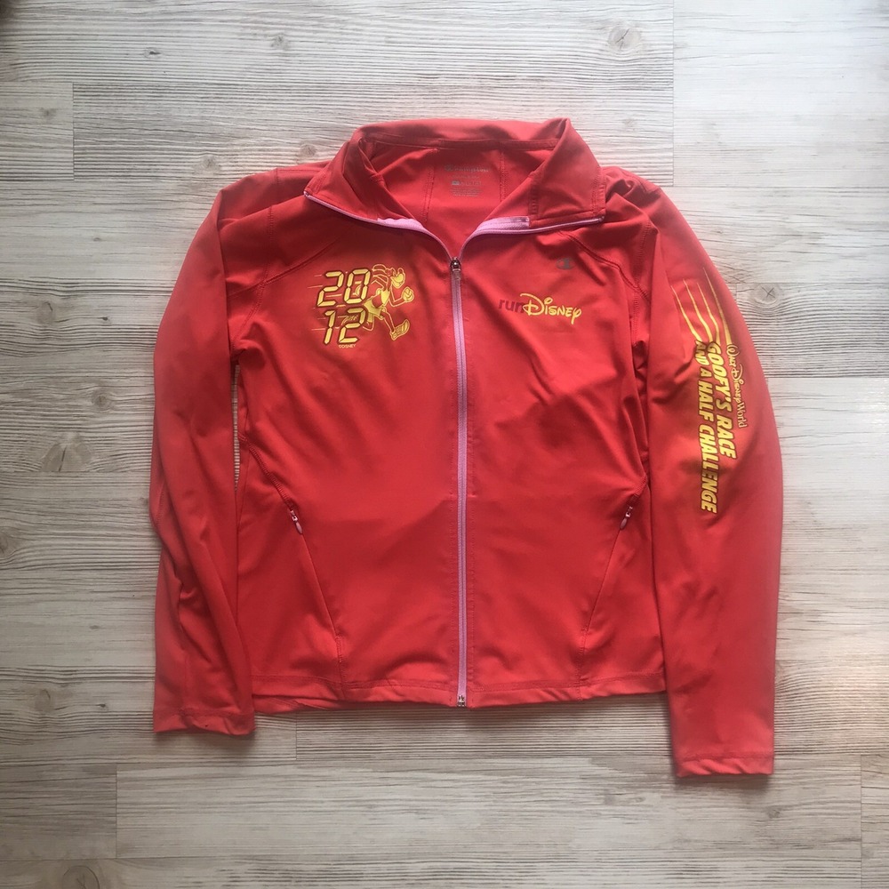 Disney Running Jacket Youth Large Adult Small Salmon Pink Color With Goofy print